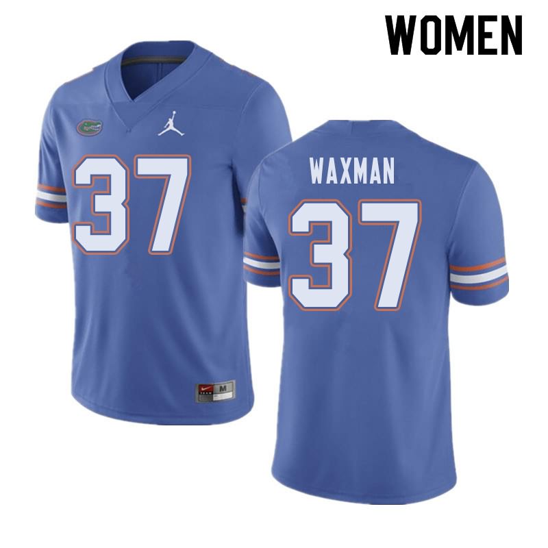 NCAA Florida Gators Tyler Waxman Women's #37 Jordan Brand Blue Stitched Authentic College Football Jersey WDP4264PJ